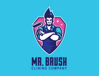 Projekt logo dla firmy MR BRUSH | Projektowanie logo